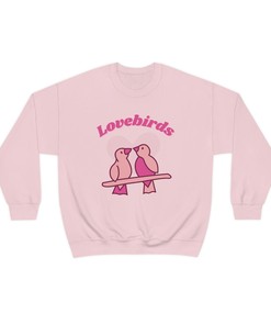 Lovebirds - Valentines Day T-shirt, V day shirt, gift for him, gift for her, Unisex Crewneck Sweatshirt