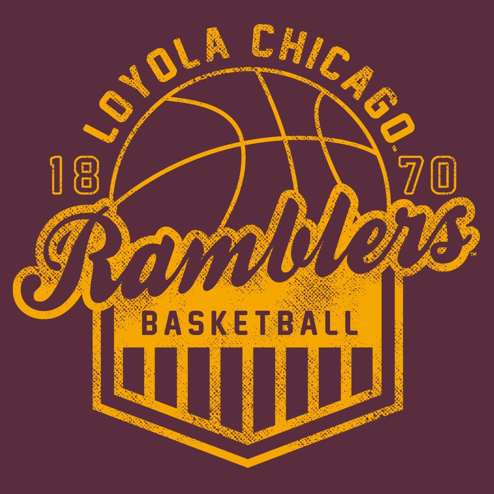 Loyola Chicago Ramblers Basketball Charge Shirt Sweatshirt Pullover Hoodie Reprinted Full Color Full Size