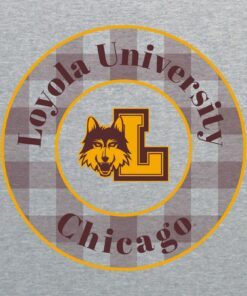 Loyola University Ramblers Plaid Circle Shirt Sweatshirt Pullover Hoodie Reprinted Full Color Full Size