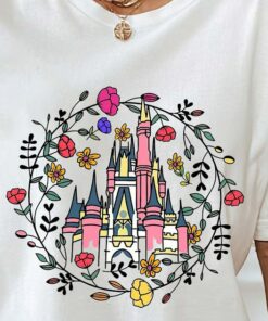 Magic Kingdom Castle Shirt, Princess Castle T-shirt, Magic Kingdom Floral Spring Shirt, Magical Vacation Tee, Matching Family Shirt