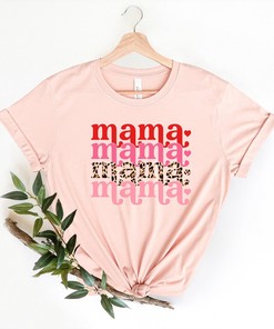 Mama Valentines Leopard Valentines Day Shirt, Valentines Day Shirts For Woman, Latte Valentine Shirt, Valentines Day Gift, Valentines Mom Gift