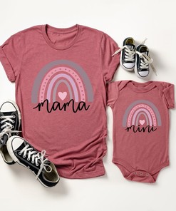 Mama Valentines Shirt, Mini Valentines Shirt, Mama's Girl Valentines Shirt, Rainbow Mama Shirt, Rainbow Mini Shirt, Mama Mini Matching Shirt