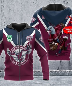 Manly Warringah Sea Eagles Nrl Custom Name 3D All Over Print Hoodie