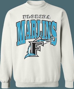 Marlins FISH  Retro MLB Crewneck Sweatshirt Hoodie Shirt Gifts for Fans