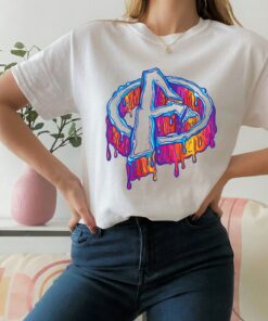 Marvel Avengers A Logo Melting Paint Drip T-Shirt, Marvel Disneyland Family Trip Vacation Gift Unisex Adult T-shirt Kid Tee