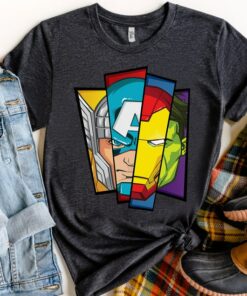 Marvel Avengers Assemble Faces of Super Heroism Shirt, MCU Studios Trip Unisex T-shirt Family Birthday Gift Adult Kid Toddler Tee