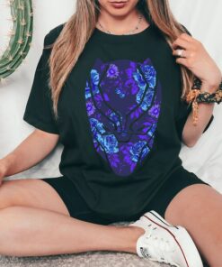 Marvel Avengers Black Panther Floral Mask T-Shirt, T'Challa 1976, The King Of Wakanda Shirt, Black Panther 2 T-Shirt Unisex T-shirt