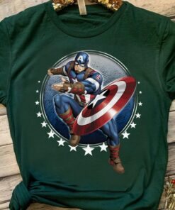 Marvel Avengers Captain America Shield Throw Stars Graphic Shirt, MCU Studios Trip Unisex T-shirt Family Birthday Gift Adult Kid Toddler Tee