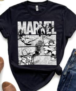 Marvel Avengers Comics Action Logo MCU Fans Shirt Unisex T-shirt Birthday Shirt Gift For Men Women Kid Hoodie Sweatshirt Toddler Shirt