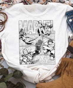 Marvel Avengers Comics Action Logo MCU Fans Shirt Unisex T-shirt Birthday Shirt Gift For Men Women Kid Hoodie Sweatshirt Toddler Shirt