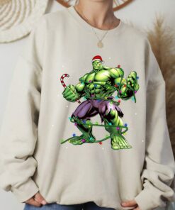 Marvel Avengers Hulk Christmas Lights Costume T-Shirt, Marvel Disneyland Family Trip Vacation 2022 Gift Unisex T-shirt Kid Shirt