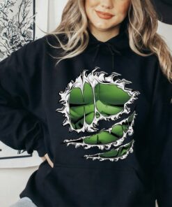 Marvel Avengers Hulk Ripped Costume T-Shirt, Marvel Family Party Gift, Disneyland Family Trip Vacation 2022 Gift Unisex T-shirt Kid