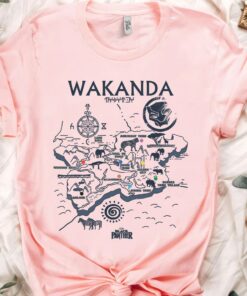 Marvel Black Panther 2 Kingdom of Wakanda Map Graphic Shirt, Wakanda Forever 2022, Unisex T-shirt Family Birthday Gift Adult Kid Toddler Tee