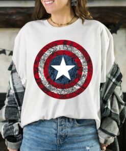 Marvel Captain America Avengers Shield Comic T-Shirt Holiday Vacation Matching Shirt Unisex Adult T-shirt Kid Tee Hoodie Sweatshirt