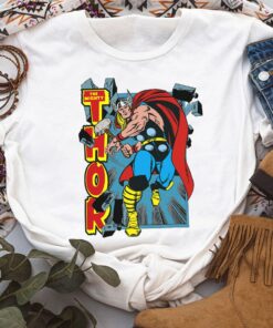 Marvel Classic The Mighty Thor Break Through T-Shirt Unisex T-shirt Birthday Shirt Gift For Men Women Kid Hoodie Sweatshirt Toddler Shirt