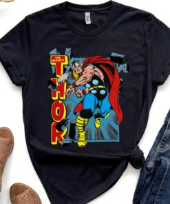 Marvel Classic The Mighty Thor Break Through T-Shirt Unisex T-shirt Birthday Shirt Gift For Men Women Kid Hoodie Sweatshirt Toddler Shirt
