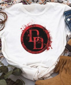 Marvel Daredevil Matt Murdock Logo Splatter Graphic Shirt, MCU Universe Fans Gift Unisex T-shirt Family Birthday Gift Adult Kid Toddler Tee