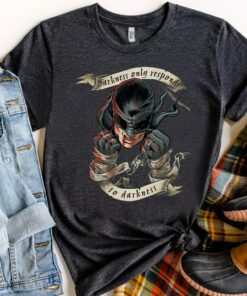 Marvel Daredevil Movie Darkness Responds Graphic Shirt, MCU Studios Holiday Trip Unisex T-shirt Family Birthday Gift Adult Kid Toddler Tee