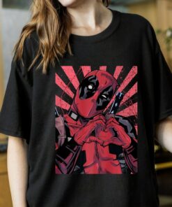 Marvel Deadpool Closed Hand Heart Shirt, Marvel Family Party Gift, Disneyland Family Trip Vacation Gift Unisex Adult T-shirt Kid Tee