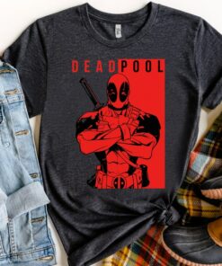 Marvel Deadpool Two-Toned Portrait Graphic Shirt, MCU Fans, Marvel Studios Trip, Unisex T-shirt Family Birthday Gift Adult Kid Toddler Tee