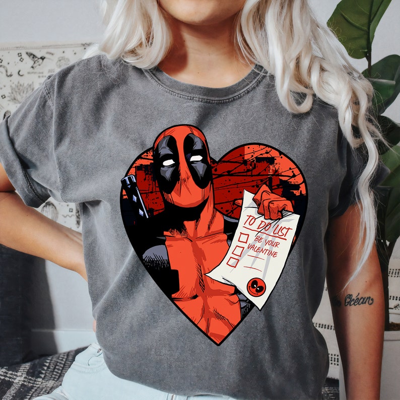 Marvel Deadpool Valentine To Do List T-Shirt, Disney Marvel Valentines Couples Matching Tee, Disneyland Trip Family Matching Shirts - Image 3