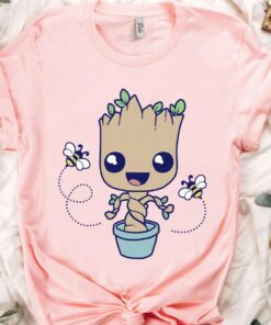 Marvel Guardians Of The Galaxy Baby Groot And Bees Shirt, I Am Groot, MCU Fans, Unisex T-shirt Family Birthday Gift Adult Kid Toddler Tee