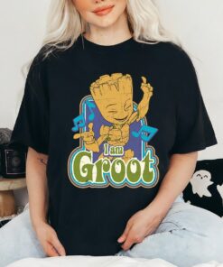Marvel Guardians of the Galaxy I am Groot Vintage Music T-Shirt Retro Marvel Comic Shirt Unisex Adult T-shirt Kid Tee Hoodie Sweatshirt