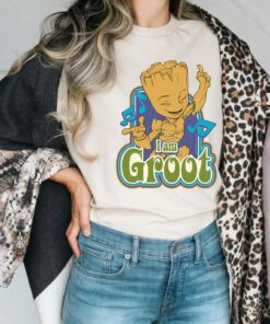 Marvel Guardians of the Galaxy I am Groot Vintage Music T-Shirt Retro Marvel Comic Shirt Unisex Adult T-shirt Kid Tee Hoodie Sweatshirt