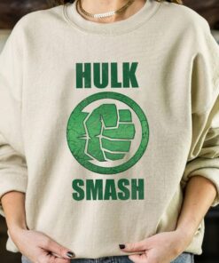 Marvel Hulk Smash Fist Circle Logo Green Stone Poster T-Shirt Unisex Adult T-shirt Kid shirt Gift for Birthday Hoodie Sweatshirt Toddler Tee