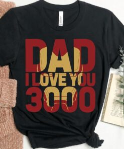 Marvel Iron Man Dad I Love You 3000 Text Fill T-Shirt, Gift For Dad Marvel Disneyland Family Trip Vacation Gift Unisex Adult T-shirt Kid Tee