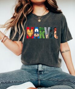 Marvel Logo Avengers Super Heroes T-Shirt Retro Marvel Comic Shirt Disneyland Vacation Holiday Unisex T-shirt Hoodie Sweatshirt