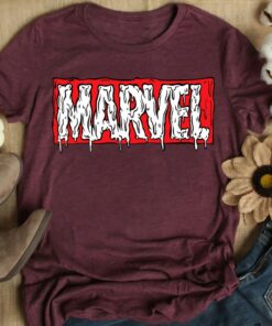 Marvel Logo Melting Paint Drip T-Shirt, Marvel Logo Shirt, Marvel Fan Gift, Disneyland Trip Vacation Gift Unisex T-shirt Kid Shirt