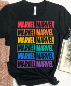 Marvel Logo Print Pride T-Shirt, LGBT Pride Shirt, Marvel Disneyland Holiday Vacation Gift Unisex Adult T-shirt Kid Shirt