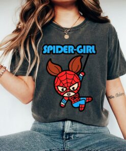 Marvel Spider-Girl Swinging Cute Kawaii Vintage Graphic T-Shirt Retro Marvel Comic Shirt Unisex Adult T-shirt Kid Tee Hoodie Sweatshirt