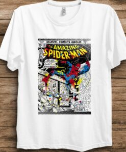 Marvel Spider-Man Classic Retro Paint Splat Comic T-Shirt Unisex Adult T-shirt Kid shirt Gift for Birthday Hoodie Toddler Tee
