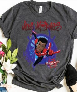 Marvel Spider-Man Spiderverse Miles Morales Splat T-Shirt, Marvel Family Party Gift, Disneyland Vacation Gift Unisex Adult T-shirt Kid Tee