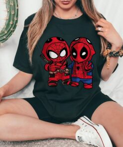 Marvel Spider-man And Deadpool Cute Friends Costume Shirt, Marvel Fan Gifts Disneland Shirt Unisex T-shirt Adult Shirt Kid Shirt Toddler Tee