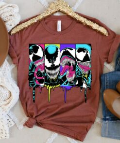Marvel Venom Colorful Dripping Comic Panel T-Shirt, Marvel Comic Avengers Gift T-shirt, Disneyland Family Vacation Unisex T-shirt Kid Shirt
