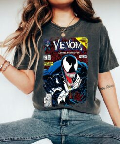 Marvel Venom Vintage Comic Book Cover Shirt Vintage Movie Poster, Marvel Fan Gift, Disneyland Family Vacation Gift Unisex T-shirt Kid Shirt