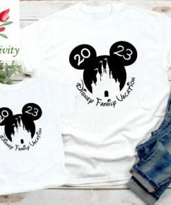 Matching Family Vacation shirt 2023, Castle in Mickey and Minnie heads shirts 2023, 2023 Disney Squad Shirt, Disney Trip Group shirts 2023