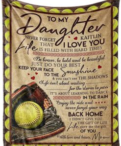 Maylian Personalized Ball Games Baseball Pattern Warm Blanket, To My Daughter Gifts