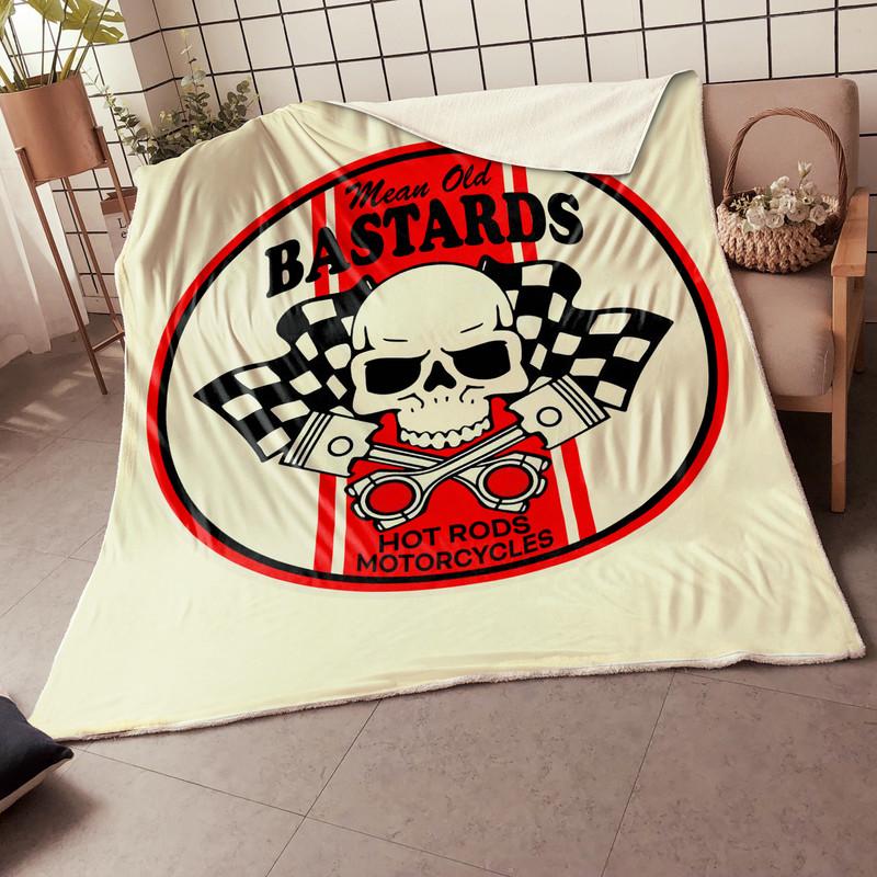 Mean Old Bastards Hot Rods Motorcycles Blanket