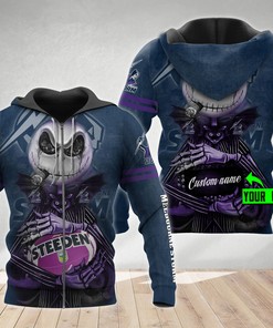 Melbourne Storm 3D Hoodie Nrl 3D Hoodie Jack Skellington Custom Name 3D All Over Printed Hoodie