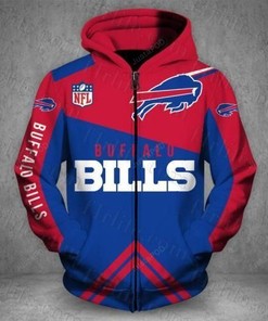 Men Women Buffalo Bills 3D Zipper Hoodie, Buffalo Bills Zipper Hoodie, Nfl Buffalo Bills Apparel