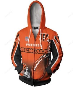 Men Women Cincinnati Bengals 3D Zipper Hoodie, Cincinnati Bengals Zipper Hoodie, Nfl Cincinnati Bengals Apparel V2