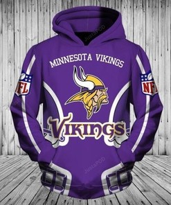 Men Women Minnesota Vikings, Nfl 3D All Over Print Zip Up Hoodie Option
