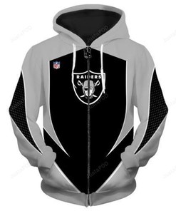 Men Women Oakland Raiders, Nfl 3D All Over Print Zip Up Hoodie Option