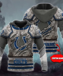Metal Indianapolis Colts 3D All Over Print Hoodie With Zipper