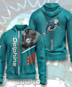 Miami Dolphins Nfl Go Fins Limited Edition Full 3D All Over Print Zip Up Hoodie Unisex Sizes S 5Xl