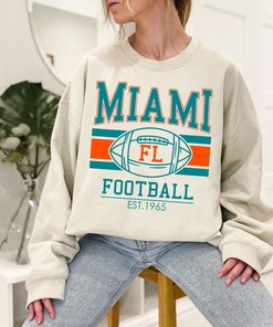 Miami Football Sweatshirt, Vintage Retro Miami Football Crewneck Sweatshirt, American Football Fan, NFL Shirt